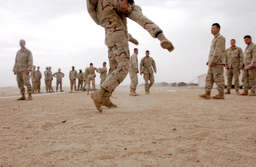 American troops trained in the desert of northern Kuwait before the invasion of Iraq